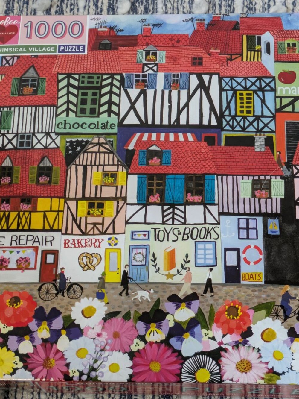 Eeboo Whimsical Village Jigsaw Puzzle for Adults 1000 Pieces 23” X 23”